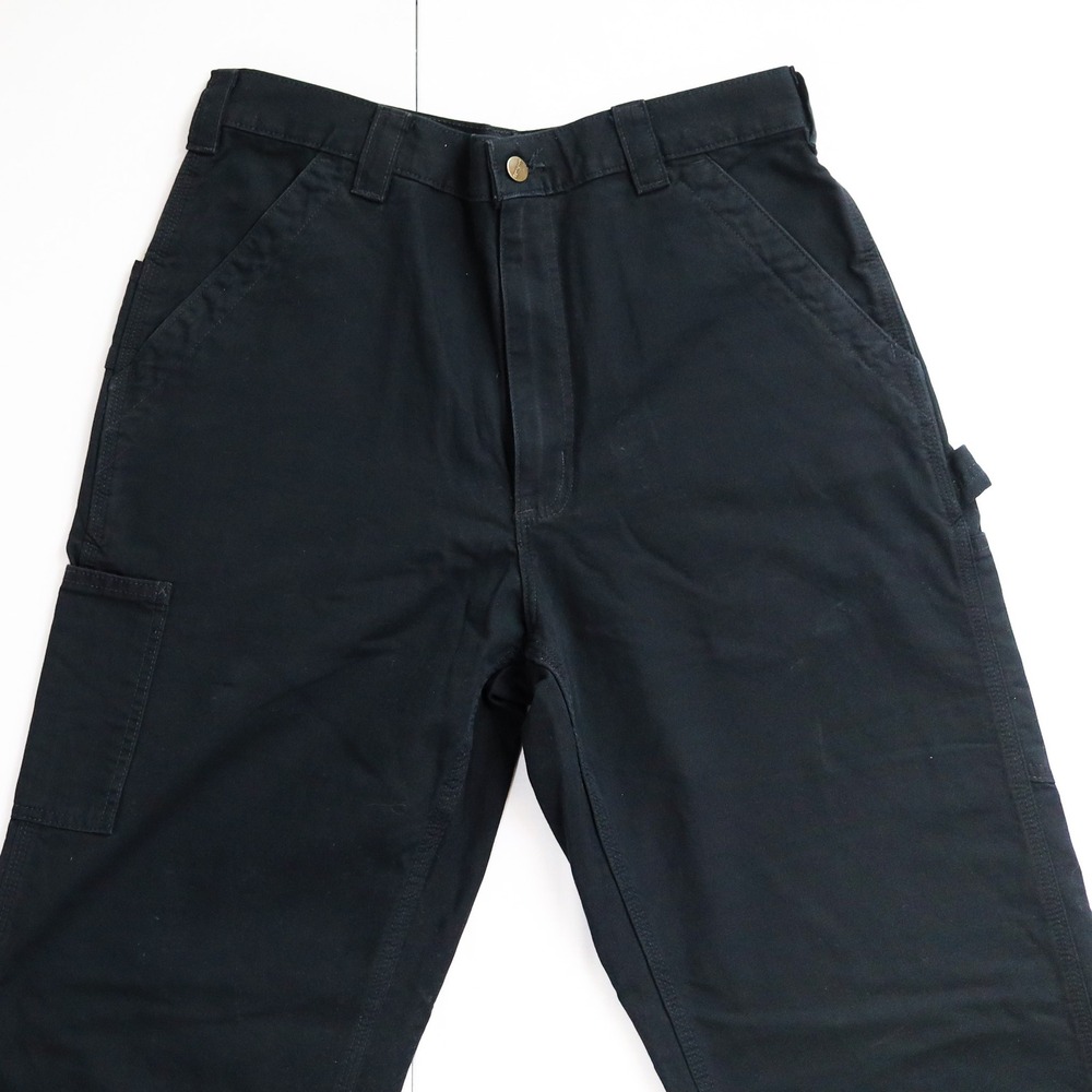 Carhartt B151-BLK Carpenter Pants Men 32x36 Black Cotton Canvas Utility Dungaree - Picture 4 of 11